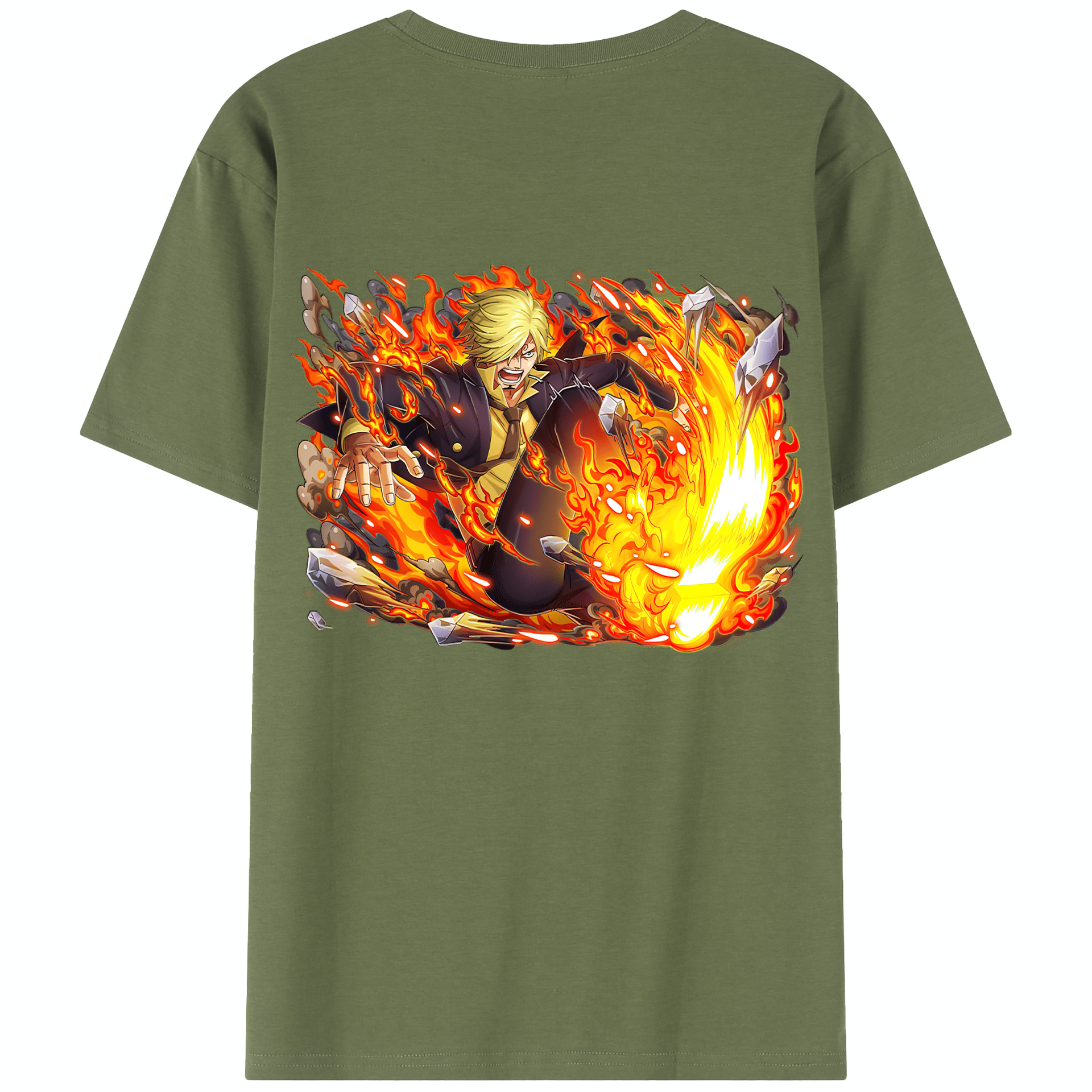 ワンピース サンジ ONE PIECE Sanji 綿100％半袖Tシャツ（背面プリント）